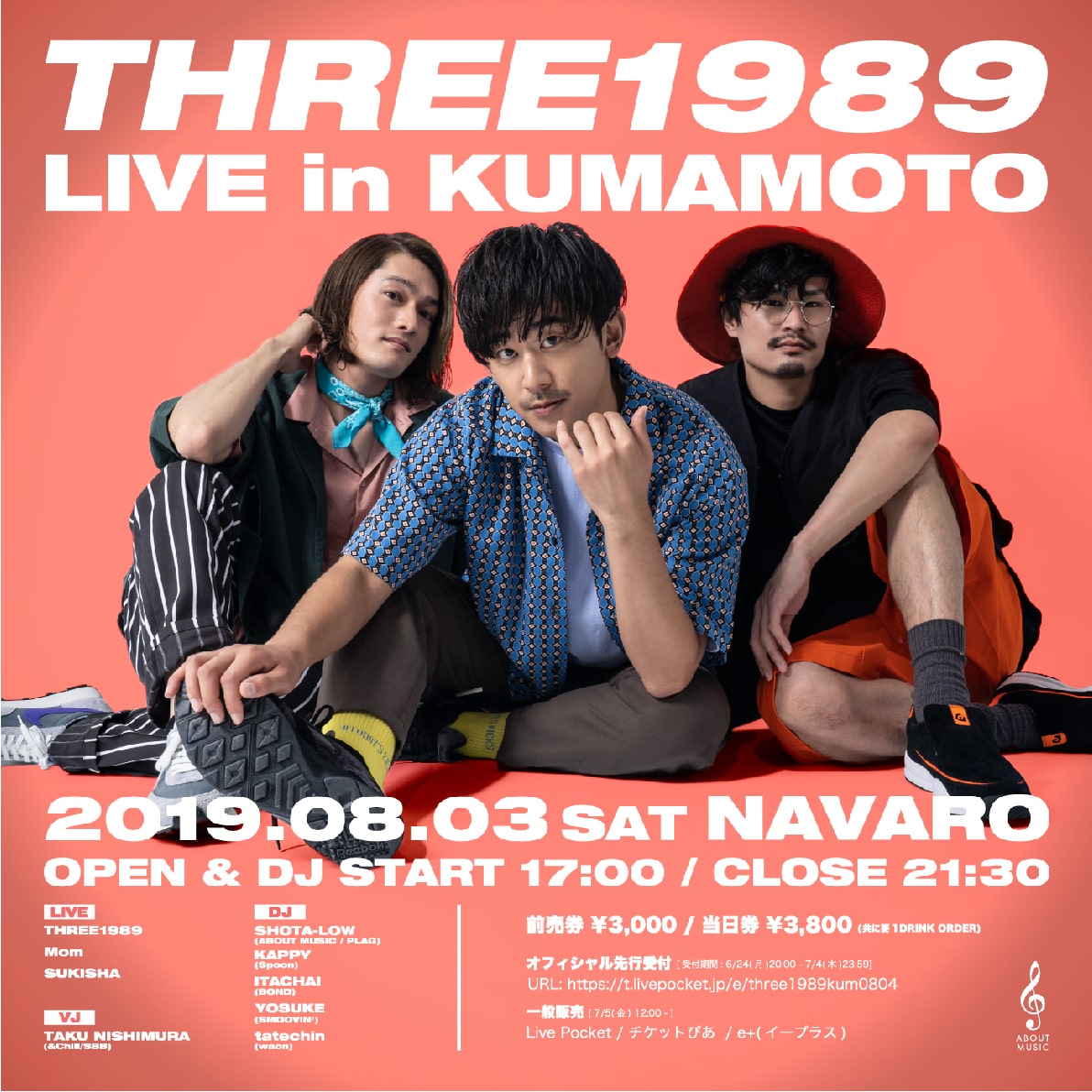 THREE1989 LIVE in KUMAMOTOチラシ1